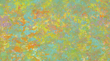 Spotted abstract background of multicolor oil paint brush strokes texture