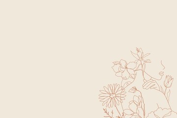 Minimal feminine background, female monoline border