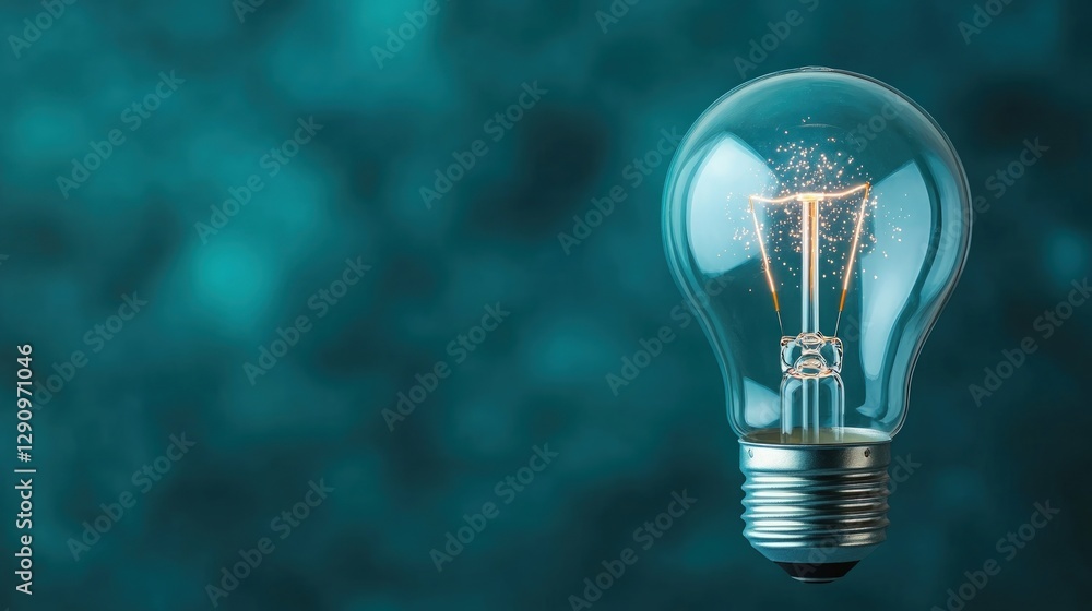 Poster Light bulb with sparkle inside creating a sense of wonder and inspiration