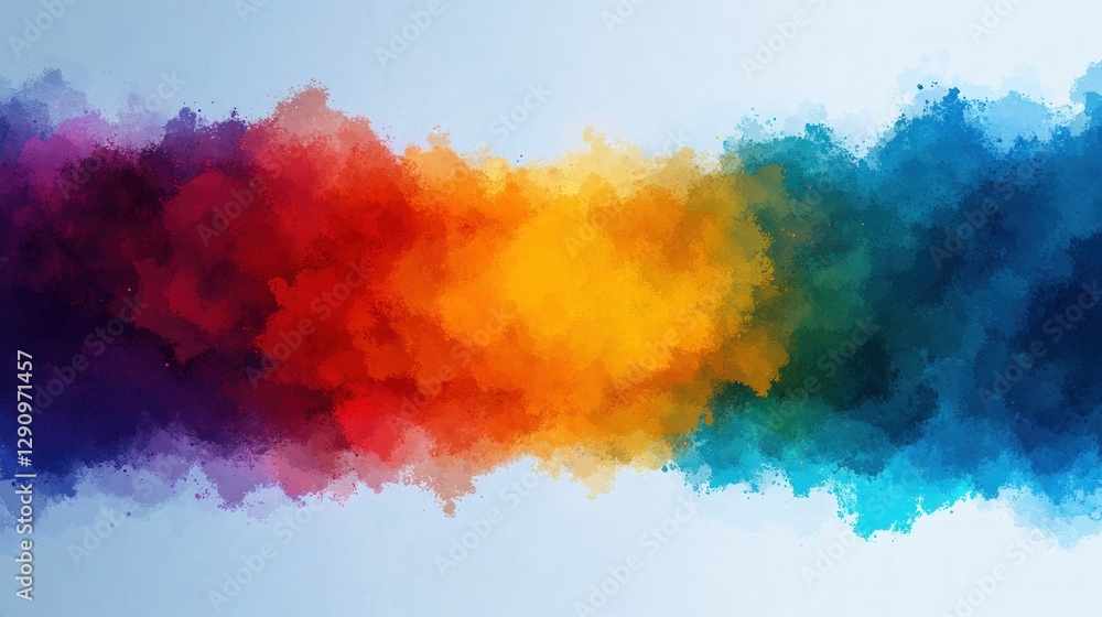 Poster vibrant colorful abstract paint splash with blurry background effect