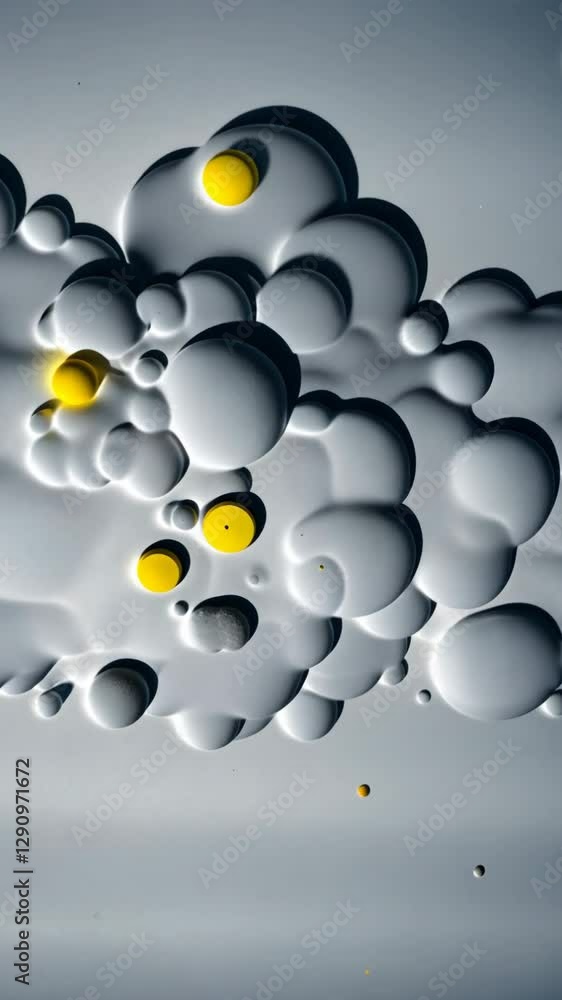 Poster a blurry image of a cloudy sky with a few raindrops. there are also a few birds in the sky