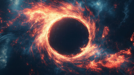 Obraz premium A mysterious black hole pulling in light and energy