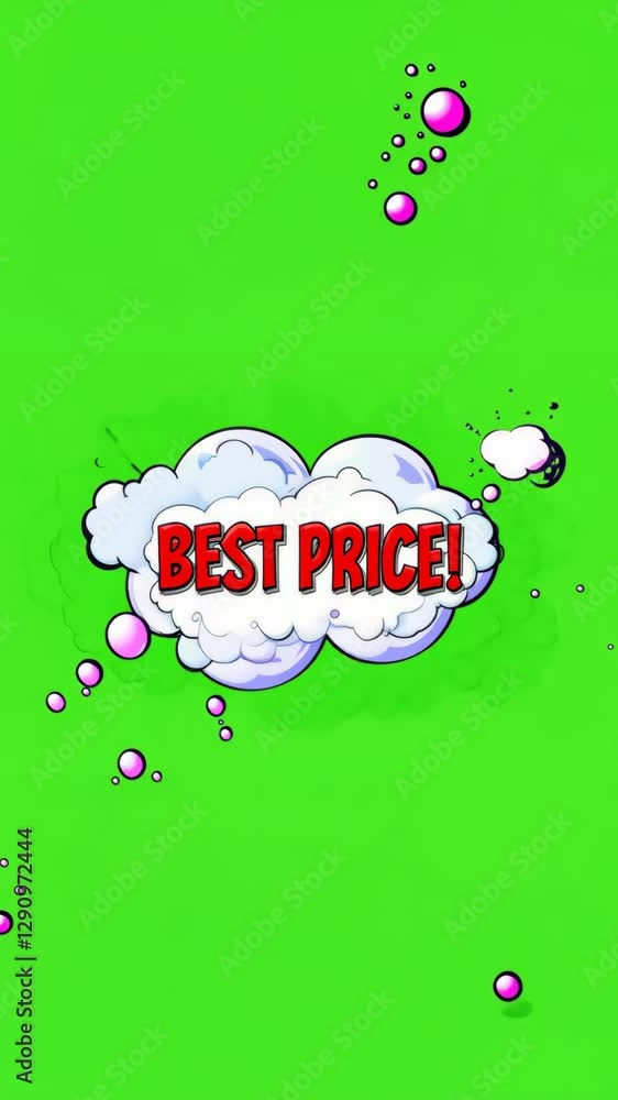 Poster a green background with a cartoonish cloud and the words 