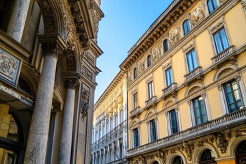 Obraz premium A tall building with a large clock face on the front