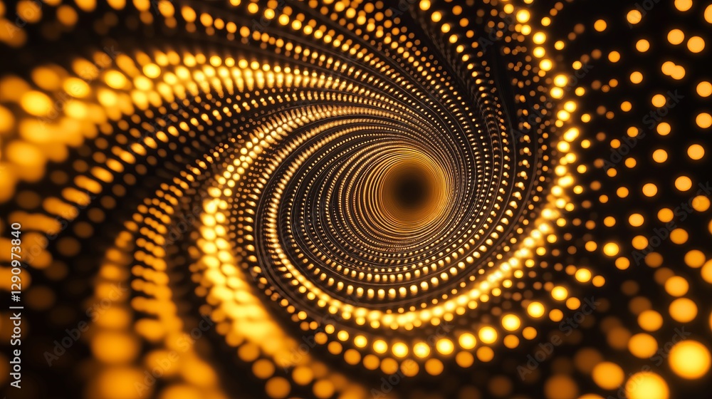 Aufkleber a mesmerizing spiral of glowing dots in a dark void.