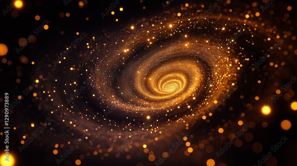 Poster A mesmerizing spiral of glowing dots in a dark void.