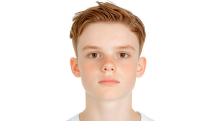 Radiant smile of a young boy with stylish fringe hair on sunny day 