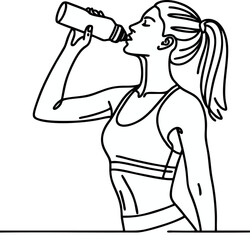 Fit Woman Hydrating After Workout for a Healthy Lifestyle