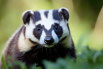 A close-up shot of a small animal hiding in the grass, great for illustration purposes or as a design element