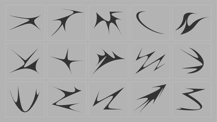 y2k abstract vector shapes set