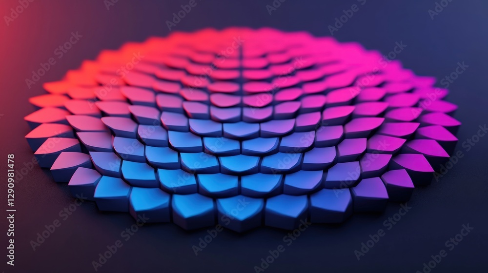 Poster Vibrant Hexagonal Patterns with Gradient Colors for Design Backgrounds