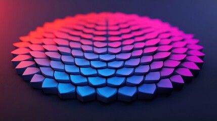 Obraz premium Vibrant Hexagonal Patterns with Gradient Colors for Design Backgrounds