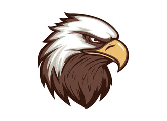 Eagle mascot head cartoon style color minimalist