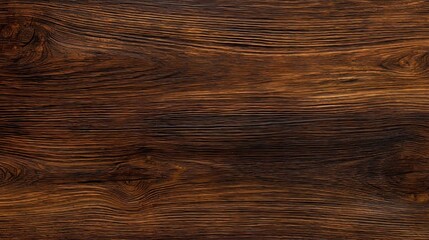 Fototapeta premium Dark wooden background with rich walnut grain and texture. Oak and timber elements create a natural, glossy finish, resembling a modern parquet or laminate design