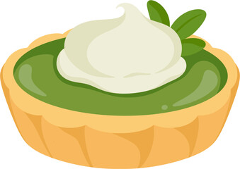illustration matcha tart