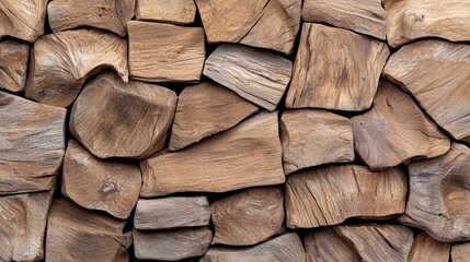 Fototapeta premium Irregular wood pieces wall texture background