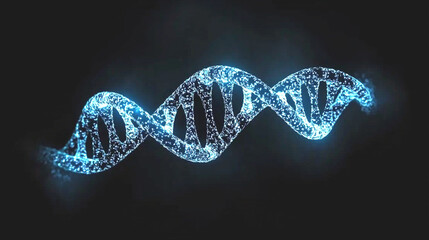 Glowing Blue DNA Helix Abstract Background