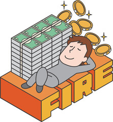 経済的自由を手に入れた男性