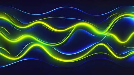 Obraz premium Dynamic Abstract Light Patterns in Blue and Green