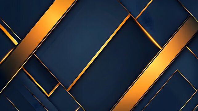 Modern background design with dark blue and gold colors, geometric shapes
