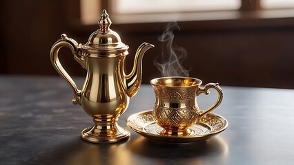 Ornate Gold Tea Set: Elegant Coffee & Tea Service