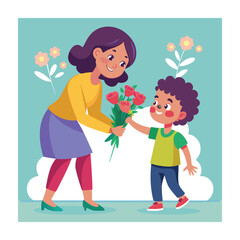 Mothers day concept vector illustration Happy Mothers day design
