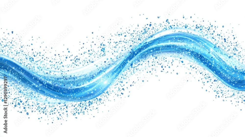 Poster elegant dynamic blue wave lines abstract background design - clean vector illustration