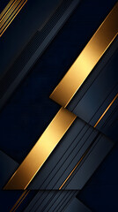 Obraz premium Modern background design with dark blue and gold colors, geometric shapes 