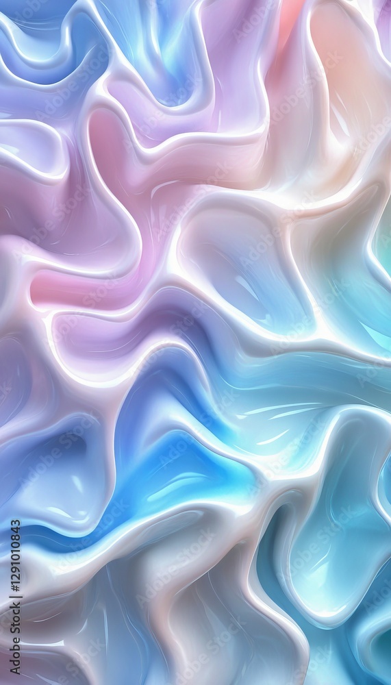 Aufkleber pastel rainbow gradient wave pattern, abstract minimalist background with delicate 3d texture
