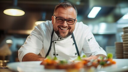 Lottery jackpot winner enjoying a private dining experience with a celebrity chef. Featuring gourmet and luxury