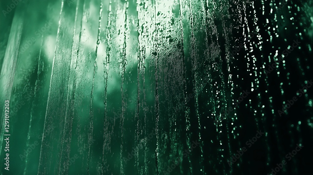 Poster a futuristic matrix of digital rain in shades of green. --ar 16:9 --style raw --v 6.1 job id: f021aa