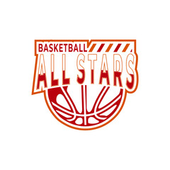 basketball logo lineart simple vector illustration template icon graphic design. sport sign or symbol for team or club league and competition concept with badge and typography style