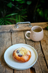 bun	with berry cottage cheese. vatrushka 
