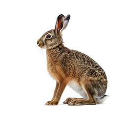 brown rabbit isolated on white