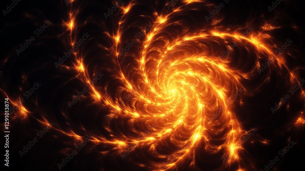 Aufkleber a fractal-based golden ratio pattern glowing in the dark