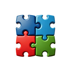 Colorful Jigsaw Puzzle Pieces with transparent background