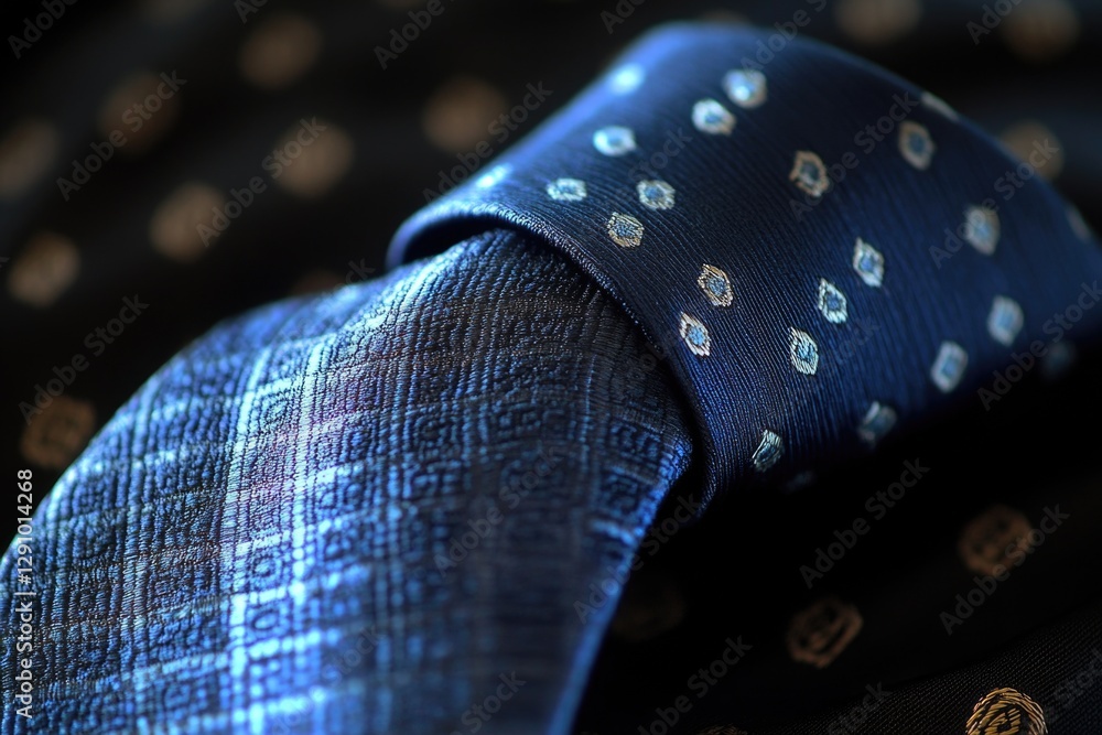 Poster A detailed view of a tie on a keyboard with no background distraction