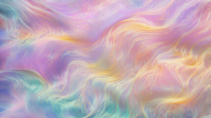 Fototapeta premium A flowing holographic liquid texture in iridescent hues. 