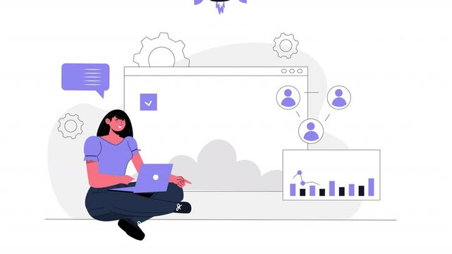 This flat-style animation explores business innovation, showing how companies adapt and evolve by embracing new technologies and strategies to stay competitive.