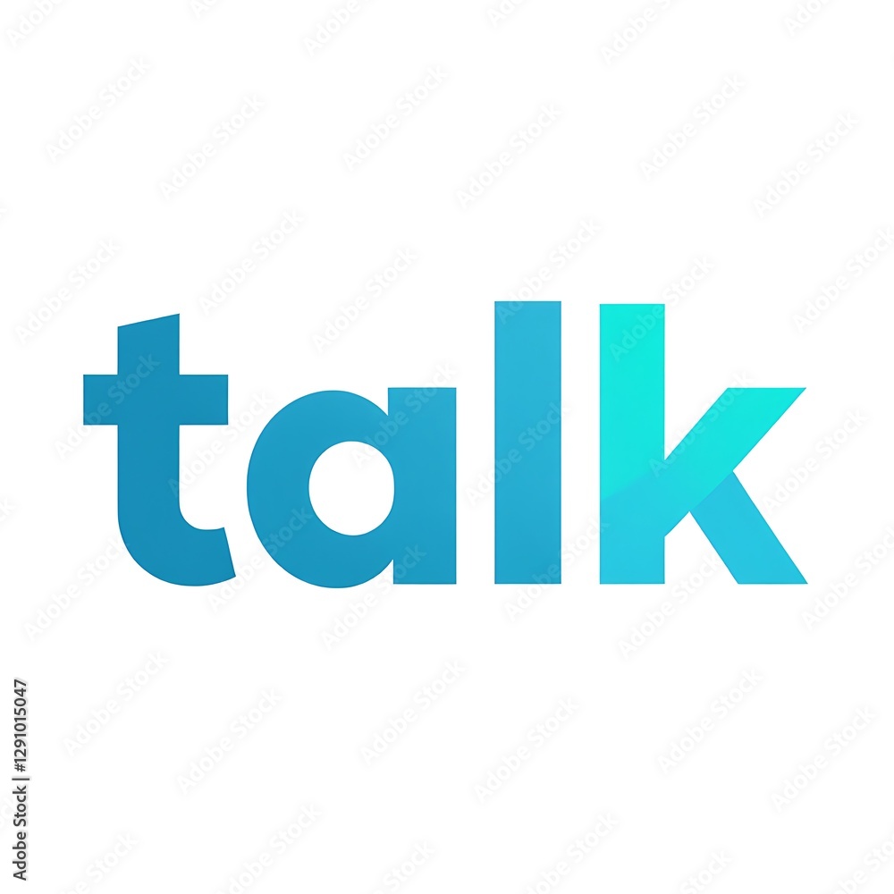 Poster blue talk text logo brand with gradient color palette communication platform identity resource