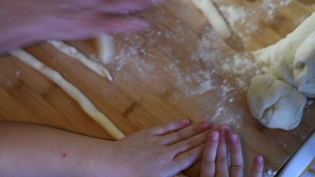 preparation of the dough to make the gnocchi