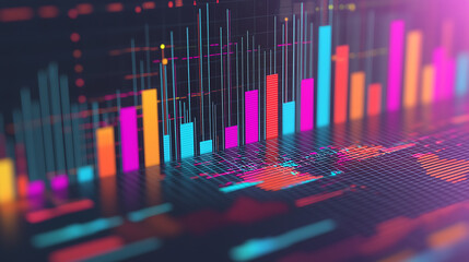 Futuristic graph illustrating company success ascending trends digital workspace data visualization modern environment close-up view business growth concept