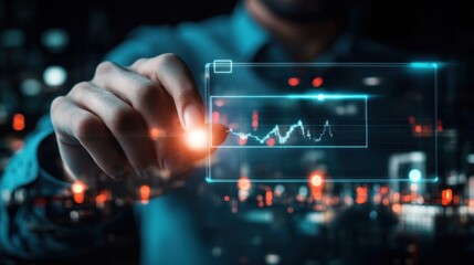 Innovative data visualization techniques urban business hub digital graphics nighttime cityscape close-up view technology insights