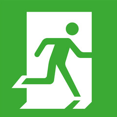 Exit emergency exit symbols. Green emergency exit. Fire evacuation sign.