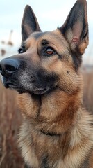 Fototapeta premium Deutscher Schäferhund im Profil – Wachsamkeit und Würde 