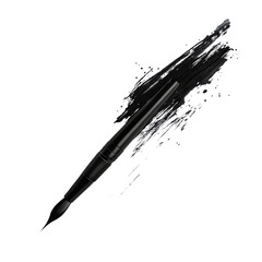 Black eyeliner pen drawing bold strokes dramatic effect intense artistic expression