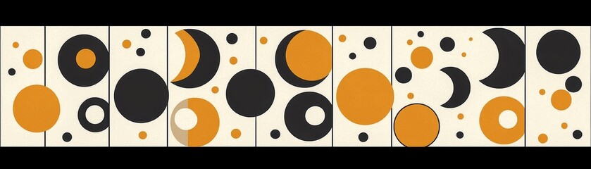 Striking black and orange abstract pattern on white, a modern dynamic design for art, decoration, graphic applications