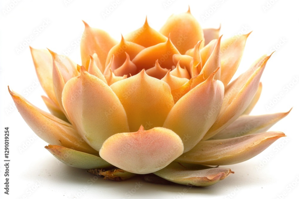 Poster a single blooming flower on a plain white background, ideal for uses where a simple floral design is