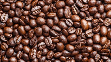 Fototapeta premium Close-up view of roasted coffee beans