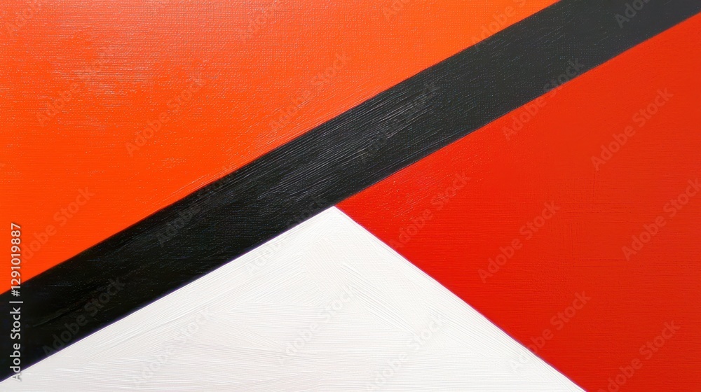 Poster dynamic interplay of red and black triangles in abstract geometric art, a study in contrast form